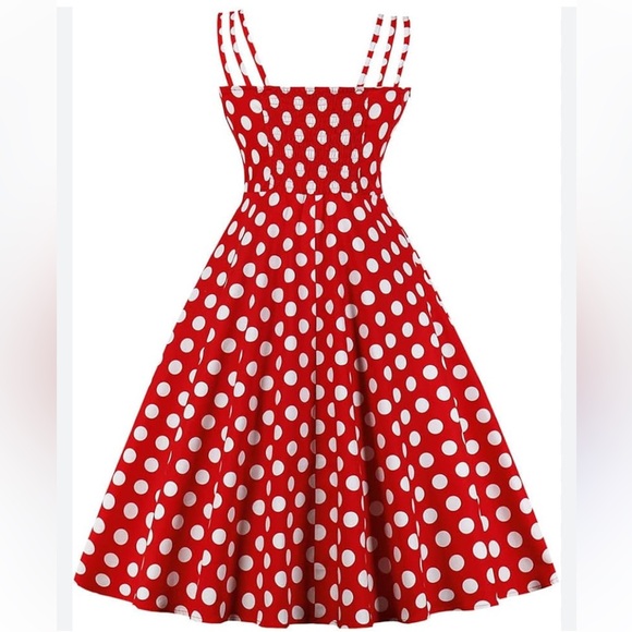 Red Polka Dot Cotton Minnie Disney Dress - Picture 6 of 6